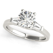 Heirloom Fancy Shape Baguette Remounts Round Diamond Engagement Ring in 10K/14K gold and platinum with certified lab-grown or natural diamonds