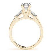 Heirloom Fancy Shape Baguette Remounts Round Diamond Engagement Ring in 10K/14K gold and platinum with certified lab-grown or natural diamonds