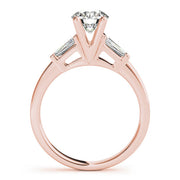 Heirloom Fancy Shape Baguette Remounts Round Diamond Engagement Ring in 10K/14K gold and platinum with certified lab-grown or natural diamonds