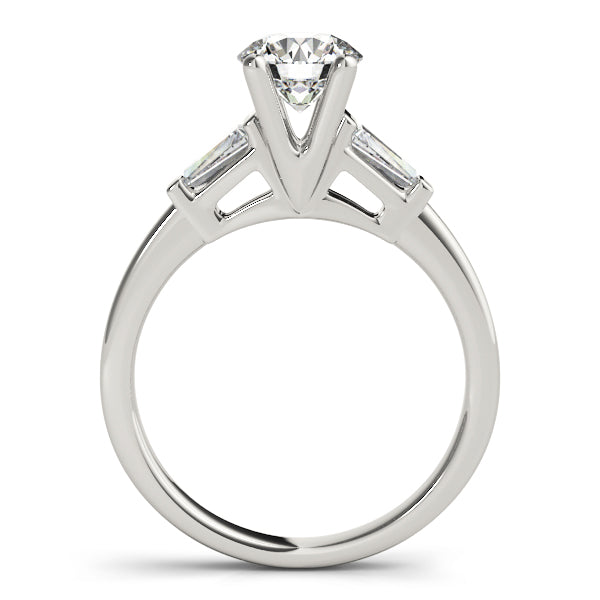 Heirloom Fancy Shape Baguette Remounts Round Diamond Engagement Ring in 10K/14K gold and platinum with certified lab-grown or natural diamonds