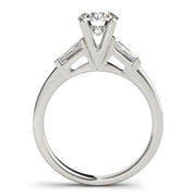 Heirloom Fancy Shape Baguette Remounts Round Diamond Engagement Ring in 10K/14K gold and platinum with certified lab-grown or natural diamonds