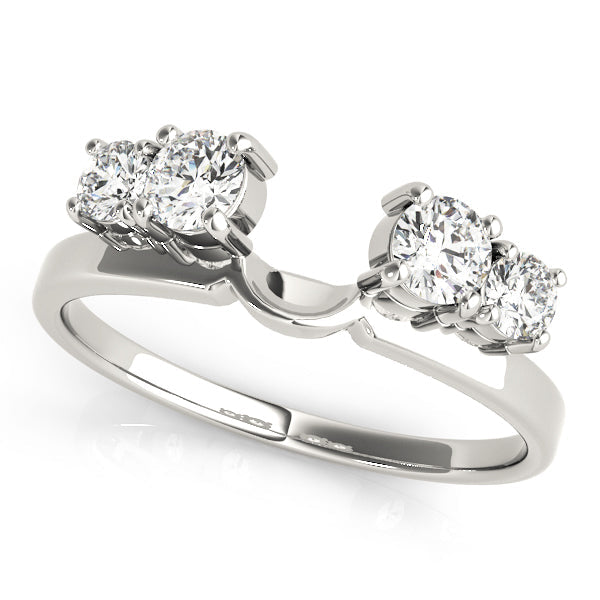 Prong Set Wraps & Inserts Half Eternity Ring in Gold & Platinum