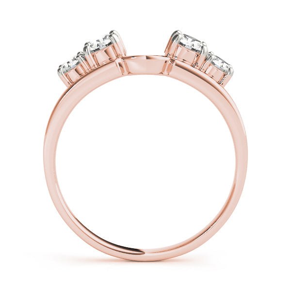 Prong Set Wraps & Inserts Half Eternity Ring in Gold & Platinum