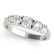 Classic 3-Stone Prong Set Wedding Half Eternity Ring in Gold & Platinum