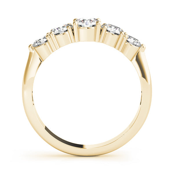 Classic 3-Stone Prong Set Wedding Half Eternity Ring in Gold & Platinum