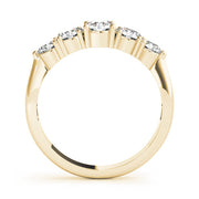 Classic 3-Stone Prong Set Wedding Half Eternity Ring in Gold & Platinum