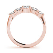 Classic 3-Stone Prong Set Wedding Half Eternity Ring in Gold & Platinum