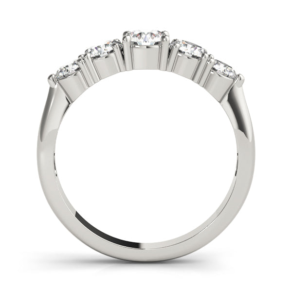 Classic 3-Stone Prong Set Wedding Half Eternity Ring in Gold & Platinum