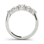 Classic 3-Stone Prong Set Wedding Half Eternity Ring in Gold & Platinum