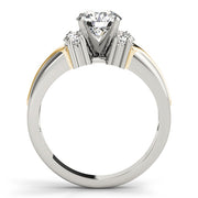 Luxe Cluster Sides Round Diamond Engagement Ring in 10K/14K gold and platinum with certified lab-grown or natural diamonds