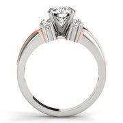 Luxe Cluster Sides Round Diamond Engagement Ring in 10K/14K gold and platinum with certified lab-grown or natural diamonds