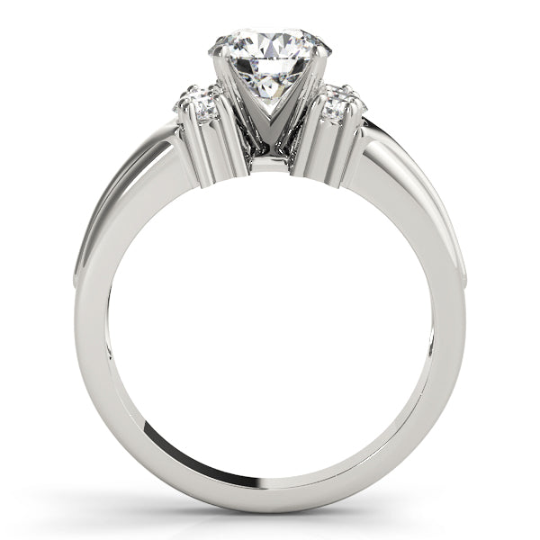 Luxe Cluster Sides Round Diamond Engagement Ring in 10K/14K gold and platinum with certified lab-grown or natural diamonds