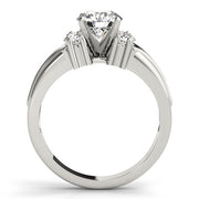Luxe Cluster Sides Round Diamond Engagement Ring in 10K/14K gold and platinum with certified lab-grown or natural diamonds