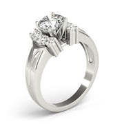 Luxe Cluster Sides Round Diamond Engagement Ring in 10K/14K gold and platinum with certified lab-grown or natural diamonds