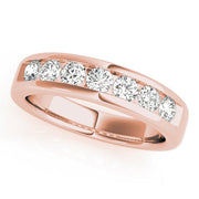 Channel Set Wedding Half Eternity Ring in Gold & Platinum