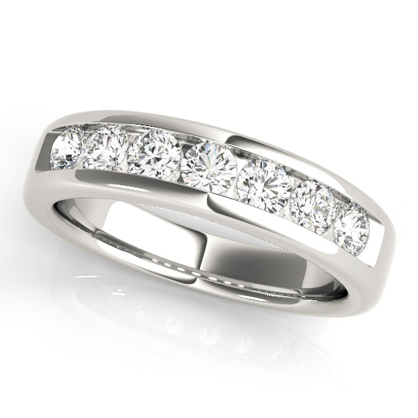 Channel Set Wedding Half Eternity Ring in Gold & Platinum