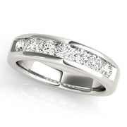 Channel Set Wedding Half Eternity Ring in Gold & Platinum