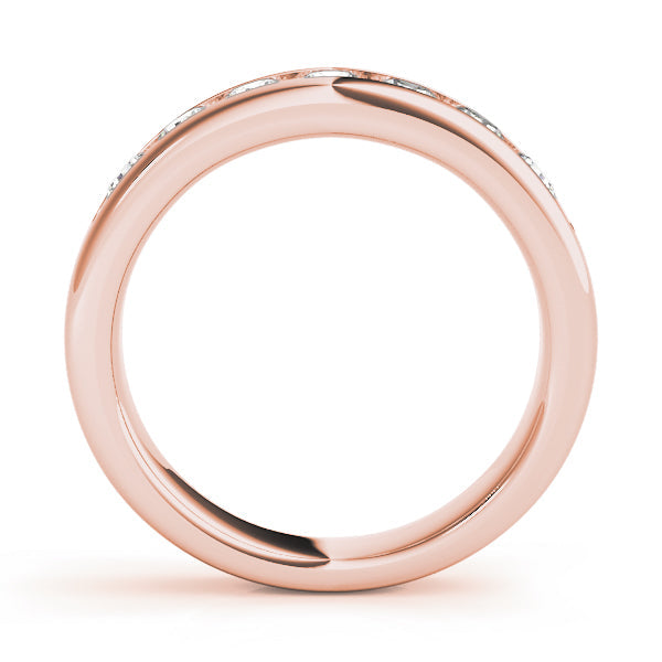 Channel Set Wedding Half Eternity Ring in Gold & Platinum