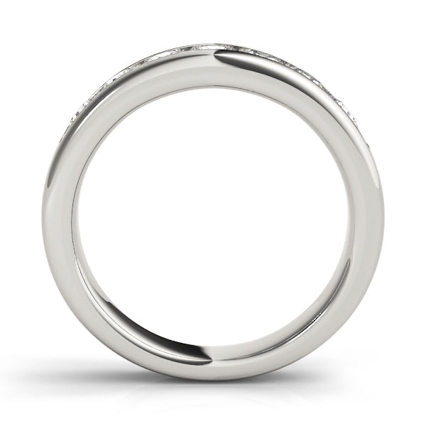 Channel Set Wedding Half Eternity Ring in Gold & Platinum
