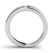 Channel Set Wedding Half Eternity Ring in Gold & Platinum