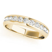 Channel Set Round Half Eternity Ring in 10K/14K gold and platinum with certified lab-grown or natural diamonds