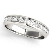 Channel Set Round Half Eternity Ring in Gold & Platinum