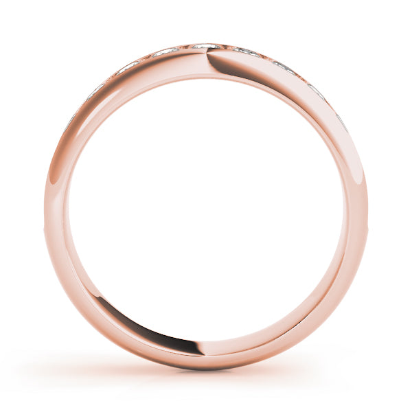 Channel Set Round Half Eternity Ring in Gold & Platinum