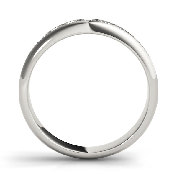 Channel Set Round Half Eternity Ring in Gold & Platinum