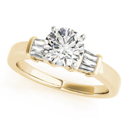 Fancy Shape Baguette Round Diamond Engagement Ring in 10K/14K gold and platinum with certified lab-grown or natural diamonds