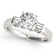Fancy Shape Baguette Round Diamond Engagement Ring in 10K/14K gold and platinum with certified lab-grown or natural diamonds