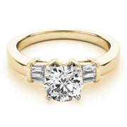 Fancy Shape Baguette Round Diamond Engagement Ring in 10K/14K gold and platinum with certified lab-grown or natural diamonds