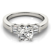 Fancy Shape Baguette Round Diamond Engagement Ring in 10K/14K gold and platinum with certified lab-grown or natural diamonds