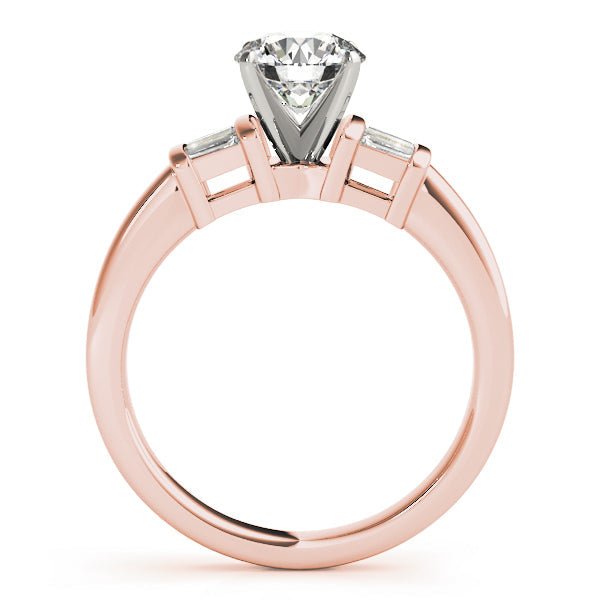 Fancy Shape Baguette Round Diamond Engagement Ring in 10K/14K gold and platinum with certified lab-grown or natural diamonds