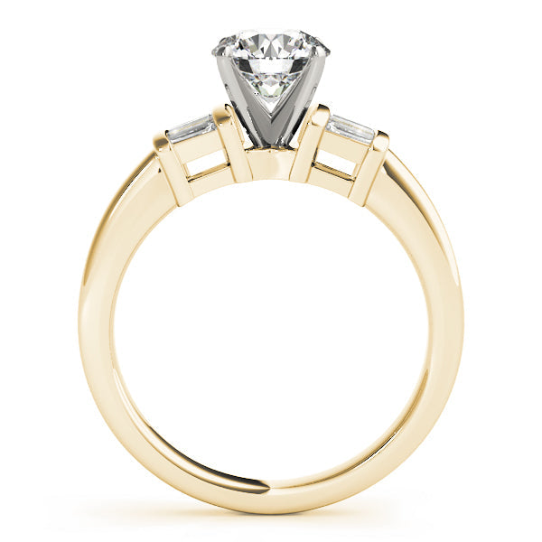Fancy Shape Baguette Round Diamond Engagement Ring in 10K/14K gold and platinum with certified lab-grown or natural diamonds