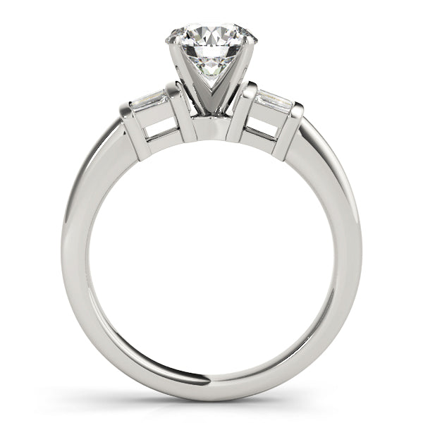 Fancy Shape Baguette Round Diamond Engagement Ring in 10K/14K gold and platinum with certified lab-grown or natural diamonds