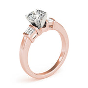 Fancy Shape Baguette Round Diamond Engagement Ring in 10K/14K gold and platinum with certified lab-grown or natural diamonds