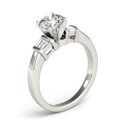 Fancy Shape Baguette Round Diamond Engagement Ring in 10K/14K gold and platinum with certified lab-grown or natural diamonds