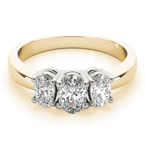 Oval Trilogy Diamond Ring in Gold & in 10K/14K gold and platinum with certified lab-grown or natural diamonds
