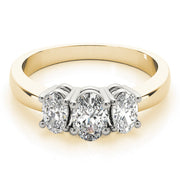 Oval Trilogy Diamond Ring in Gold & in 10K/14K gold and platinum with certified lab-grown or natural diamonds