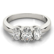 Oval Trilogy Diamond Ring in Gold & in 10K/14K gold and platinum with certified lab-grown or natural diamonds