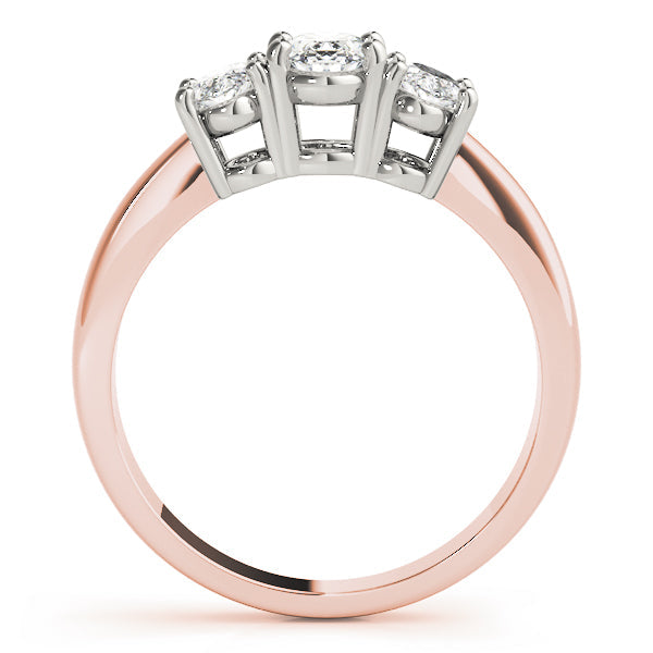 Oval Trilogy Diamond Ring in Gold & in 10K/14K gold and platinum with certified lab-grown or natural diamonds