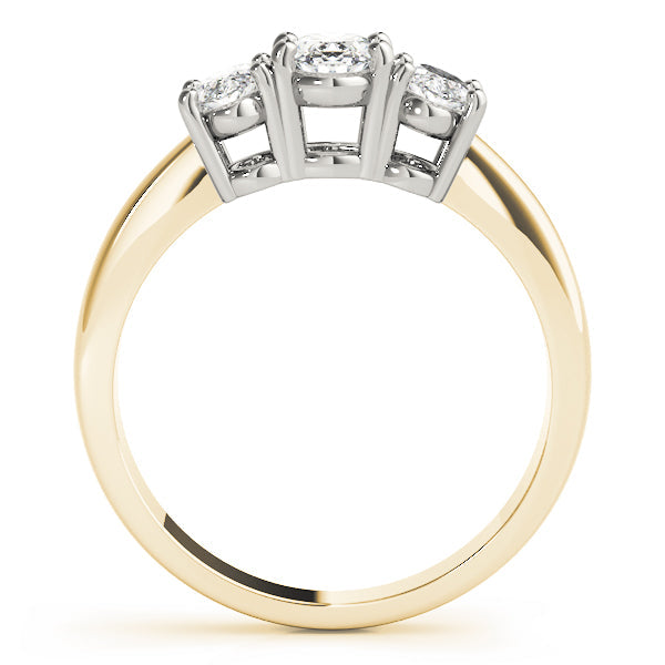 Oval Trilogy Diamond Ring in Gold & in 10K/14K gold and platinum with certified lab-grown or natural diamonds
