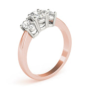 Oval Trilogy Diamond Ring in Gold & in 10K/14K gold and platinum with certified lab-grown or natural diamonds