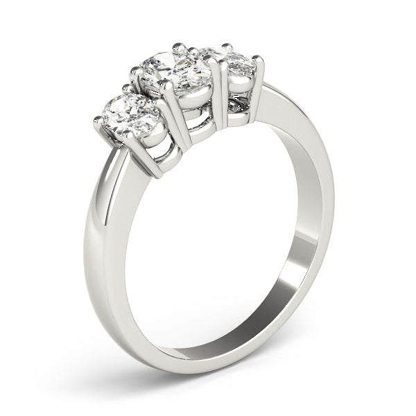 Oval Trilogy Diamond Ring in Gold & in 10K/14K gold and platinum with certified lab-grown or natural diamonds