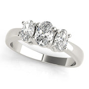 Oval Trilogy Diamond Ring in Gold & in 10K/14K gold and platinum with certified lab-grown or natural diamonds