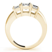 Radiant Three-Stone Emerald Diamond Engagement Ring in 10K/14K gold and platinum with certified lab-grown or natural diamonds