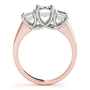 Emerald Cut Three Stone Diamond Ring in 10K/14K gold and platinum with certified lab-grown or natural diamonds