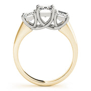 Emerald Cut Three Stone Diamond Ring in 10K/14K gold and platinum with certified lab-grown or natural diamonds