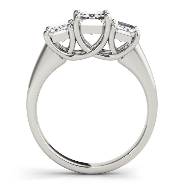 Emerald Cut Three Stone Diamond Ring in 10K/14K gold and platinum with certified lab-grown or natural diamonds