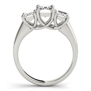 Emerald Cut Three Stone Diamond Ring in 10K/14K gold and platinum with certified lab-grown or natural diamonds